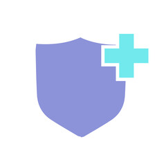 medical health protection shield with cross icon