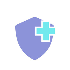 medical health protection shield with cross icon