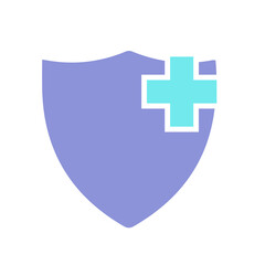 medical health protection shield with cross icon