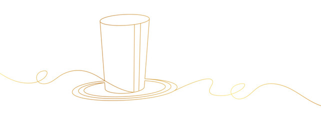 gold hat in one single line drawing. simple creative st patrick's day concept. st patrick's day vector eps 10