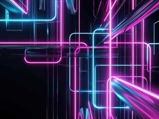 Background of abstract neon lines