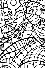 Obraz premium Black and White Mosaic Pattern, coloring page