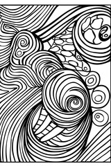 Monochrome Abstract Design, coloring page