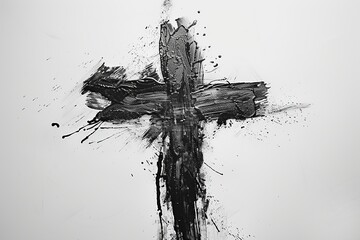Experience the solemnity, humility, and reverence of Ash Wednesday through this elegant image featuring a Christian cross symbol marked with ash