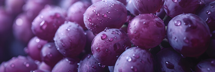 natural wet bunches of grapes