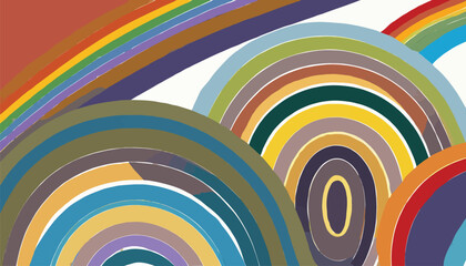 vector abstract shapes and patterns; repeating figures; colors of rainbows