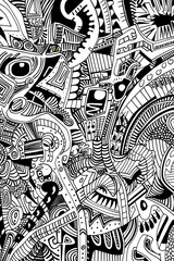 Abstract Black and White Shapes, coloring page