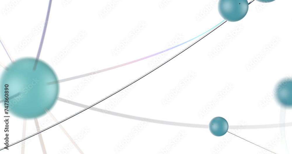 Leinwandbilder Abstract 3d rendering of network concept. Modern background. Futuristic shape with spheres and lines. Design for poster, cover,