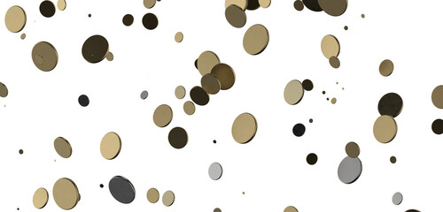 Glittering Spectacle: Captivating 3D Illustration of Glittery gold Confetti