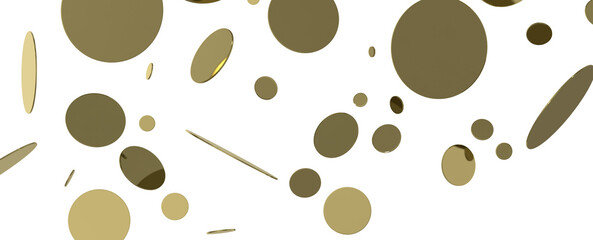 Glorious Cascade: Exquisite 3D Illustration of Glowing Gold Confetti