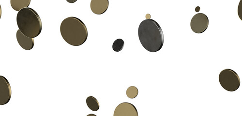 Glittering Spectacle: Captivating 3D Illustration of Glittery gold Confetti