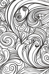 Swirly Design in Black and White, coloring page