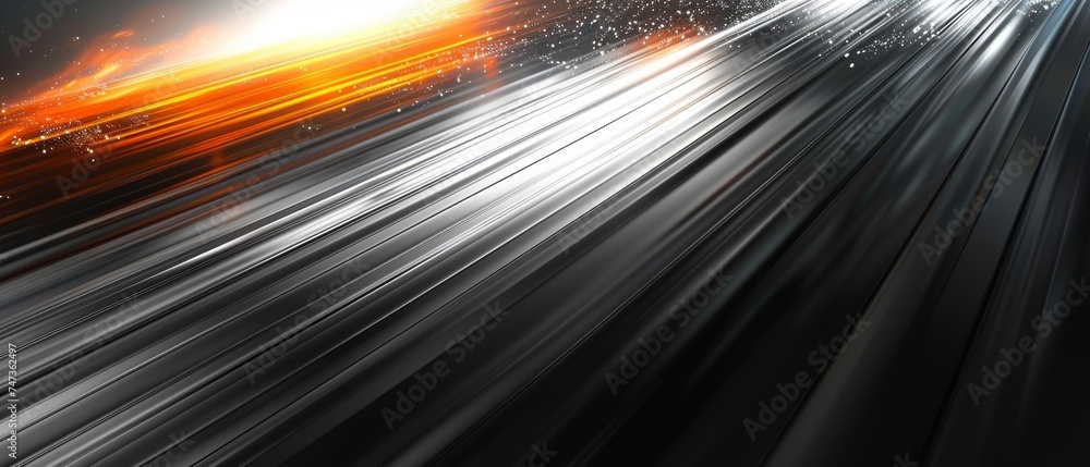 Aufkleber a black background with a light line abstract design