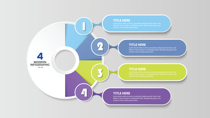 Modern infographic with 4 steps and business icons for presentation.