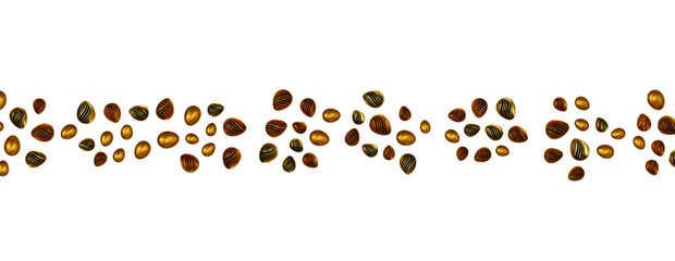 3d rendering of Easter elegant eggs with gold paint