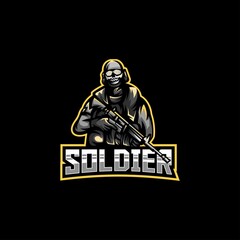 Soldier Mascot Esport Gaming Logo