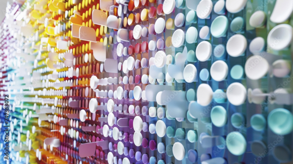 Poster a virtual representation of a patients medication history with each pill appearing as a different co