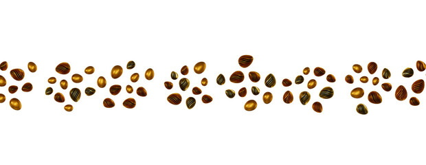 Pile of golden eggs. 3d render illustration.