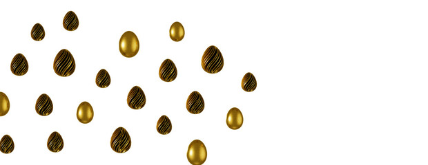 Luxury golden easter eggs isolated