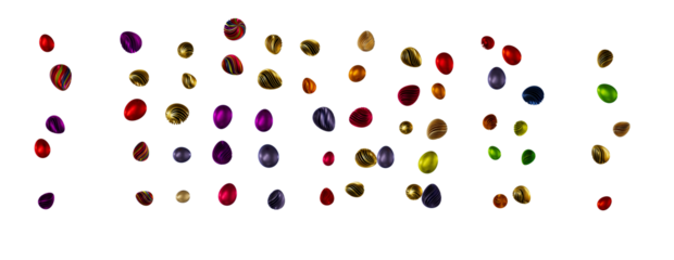 colorful easter eggs from above