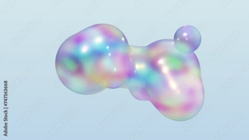 Aufkleber a metaball animation transforms liquid blobs. 3d abstract colorful metaballs in the background. 4k u