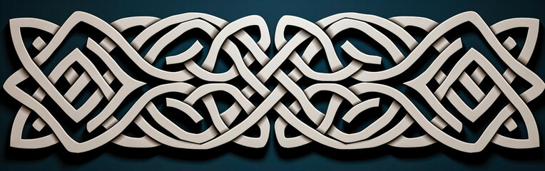 Black and white geometric pattern in Celtic knot style. Tightly cropped compositions for a modern look. Neoclassical influence for timeless appeal.