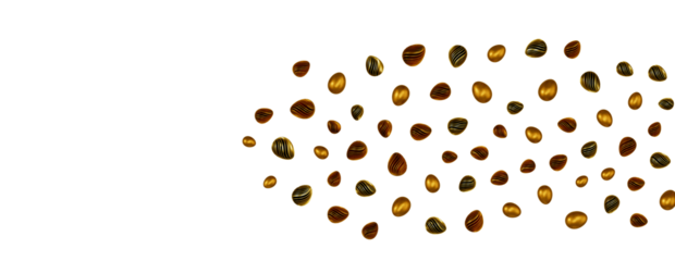 Pile of golden eggs. 3d render illustration.