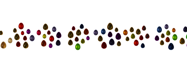 colorful easter eggs from above