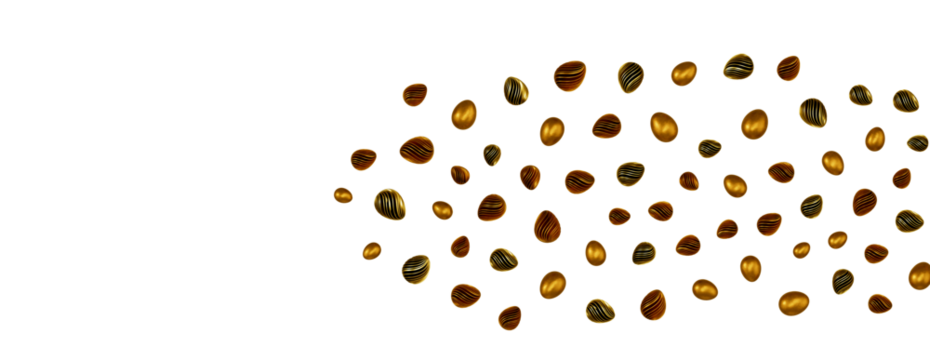 Pile of golden eggs. 3d render illustration.