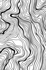 Black and White Wavy Lines Pattern, coloring page