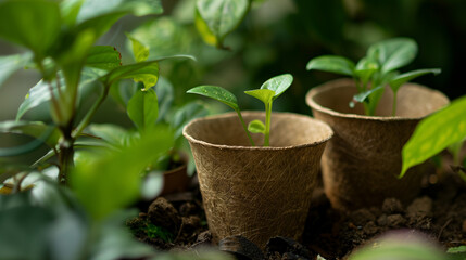 Organic Seedlings in Biodegradable Starter Pots