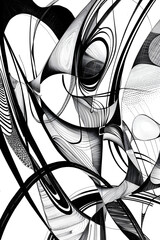 Abstract Black and White Shapes, coloring page