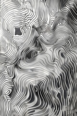 Fototapeta premium Monochrome Wavy Pattern, coloring page