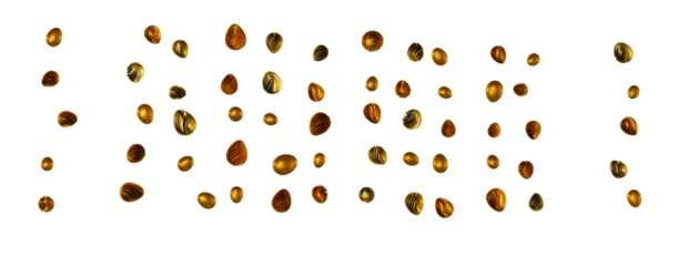 Easter horizontal border with gold eggs