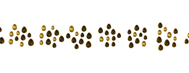 Set of different 3D realistic, shiny, golden,