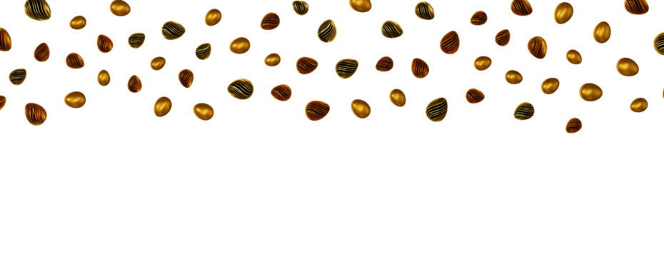 3d render illustration. Set of chocolate easter eggs