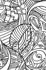 Abstract Black and White Designs, coloring page