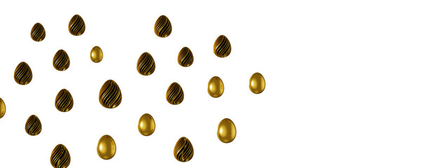 Abstract luxury golden easter eggs isolated