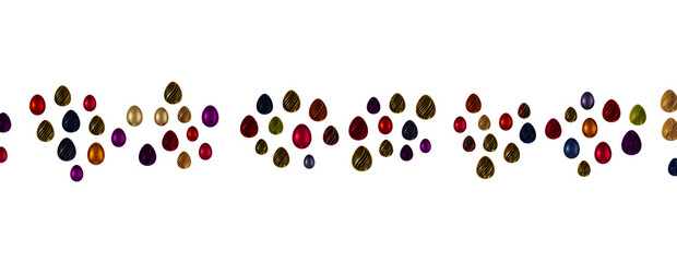 Border of easter eggs in different colors