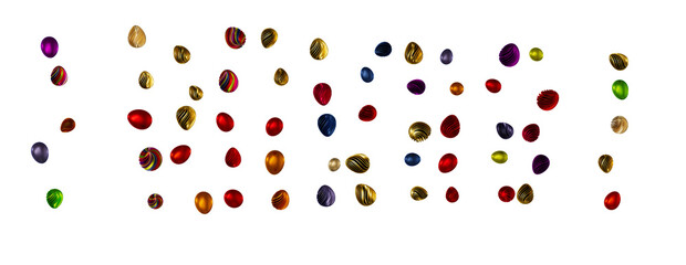 Border of easter eggs in different colors