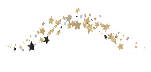 Gilded Rainfall: Experience the Magic of a 3D Gold Stars Shower