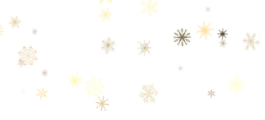 Snowflakes - new year pattern. Christmas theme, golden openwork shiny snowflakes, star, 3D rendering.
