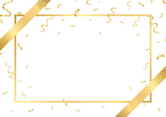Celebration Background in Luxury Style with Ribbon and Confetti. Luxury or Abstract Background. Vector Illustration. 
