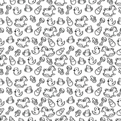 Hand Drawn Seamless Pattern Baby Element