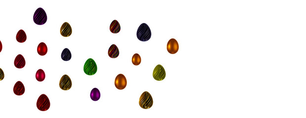 Easter colorful eggs isolated