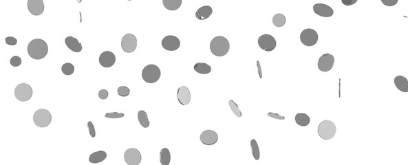 Radiant Revelry: Dynamic 3D Illustration of a Radiating silver Confetti Celebration