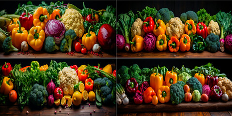 Beautiful and bright vegetable bouquet in separated tones. A unique and attractive piece of furniture for any occasion. Ideal for those who love art and healthy eating.
