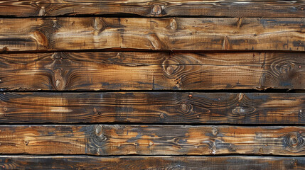 Sunlight highlights the golden hues and textures of wooden planks forming a warm and inviting...
