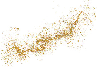 Fototapeta na wymiar Gold Glitter shiny swirl, Gold glitter. Golden sparkle confetti. Shiny glittering dust