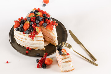 Naked Fruit Cake in a hart shape